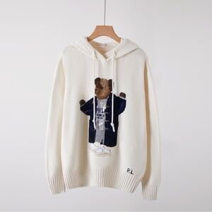 Ralph Lauren Cream Hoodie with Bear Design